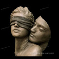High quality custom metal bronze face art sculpture man and woman face statue